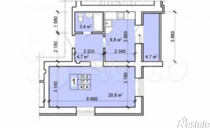 1-комн квартира пр-кт Строителей, 45,  д. 45