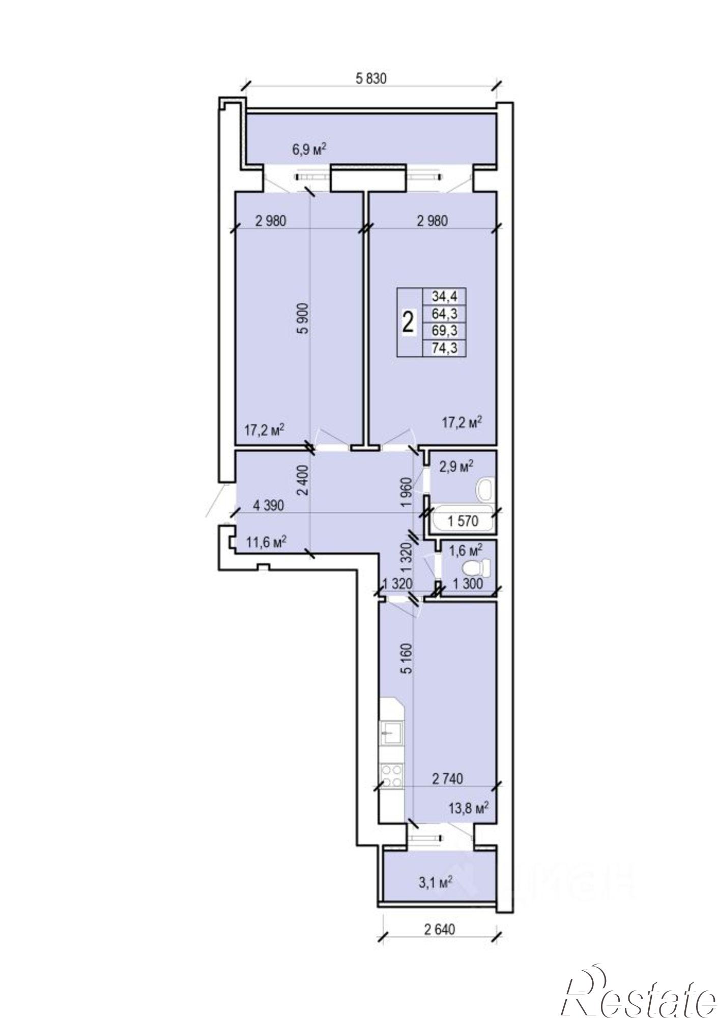 Купить квартиру за 8 040 000 рублей на Новобазарная улица, 4