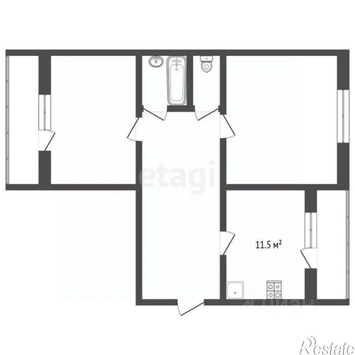 1-комн квартира улица Тельмана, 29,  д. 29