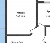 1-комн, 38кв м, этаж 8/10 Вокзальная улица, 52